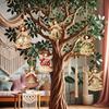 11pcs Home Decor Wooden Christmas Tree Decor Colorful Design 1D Flat Christmas Hanging Ornaments Girl-Shaped Pendant Xmas Tree