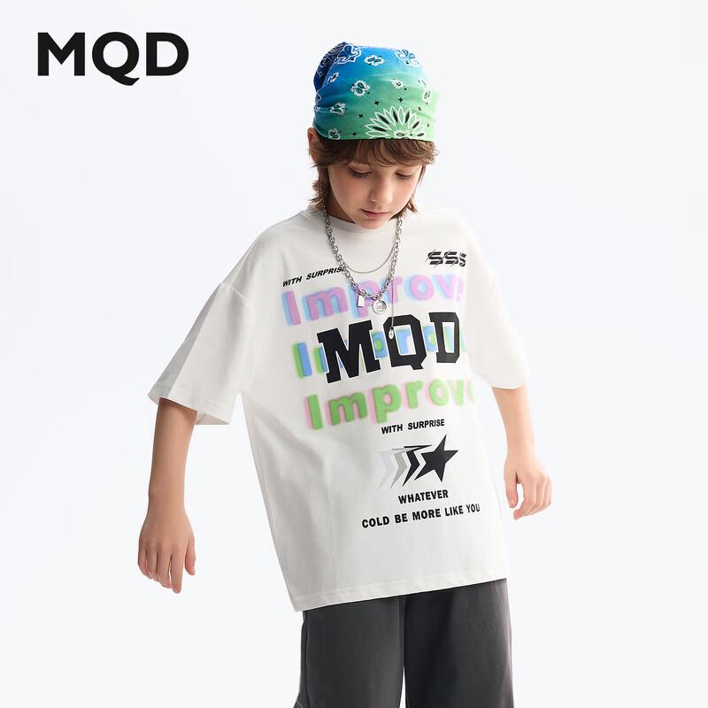MQD Boys  Summer Short Sleeve Letter Print T-Shirt 130