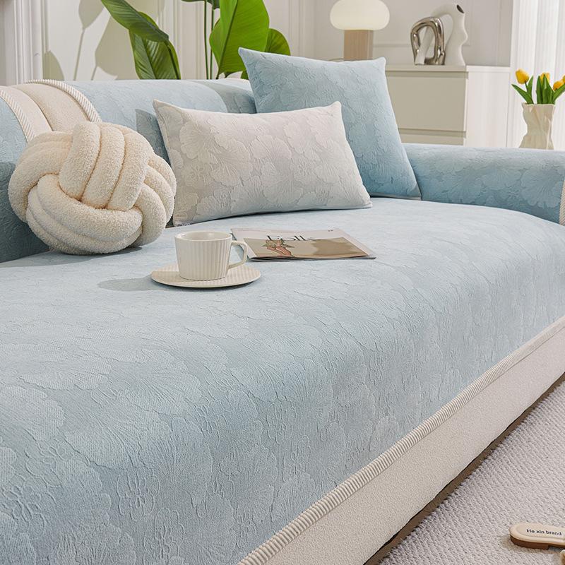 Cream Wind French Sofa Cushion, Universal In All Seasons, Non-Slip Seat Cushion, High-End Solid Color Sofa Cover, Cloth Towel