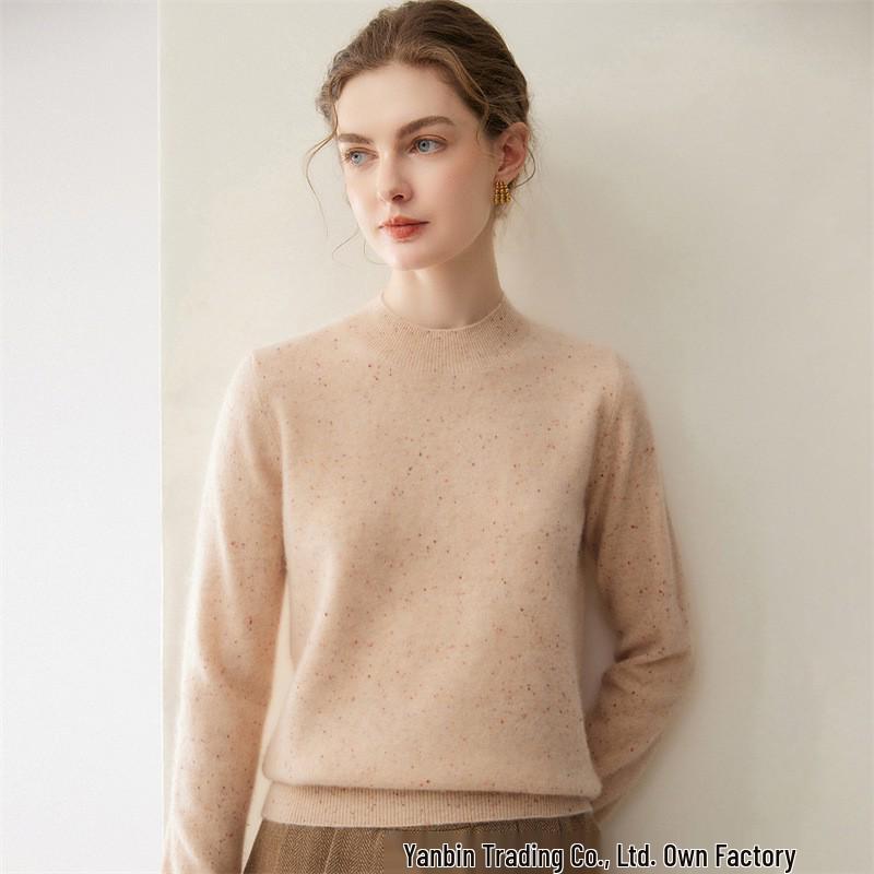 Women's Cashmere Mock Neck Versatile Autumn/Winter Knitwear