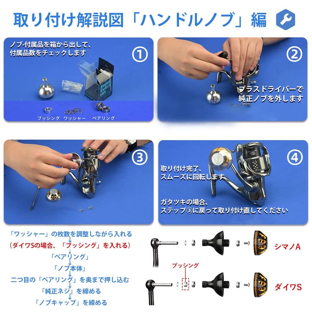 Gomexus T41 Titanium Reel Handle 41mm Replacement for Daiwa Type S and Shimano Type A Twin and Vanquish Spinning and Baitcasting for Sea and Power