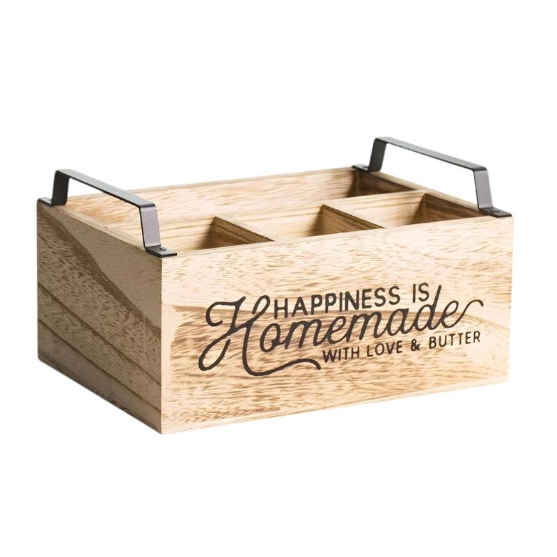 Natural Wood Cutlery Tray With Multiple Sections For Efficient Kitchen Organization And Space Saving 1 1350₽