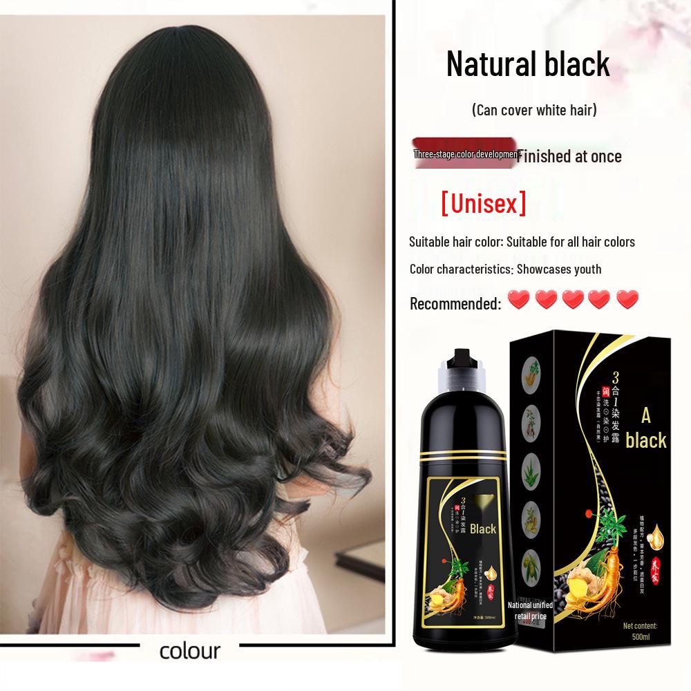 Black Qianlian Plant-Based Hair Dye - Gray Coverage Tube