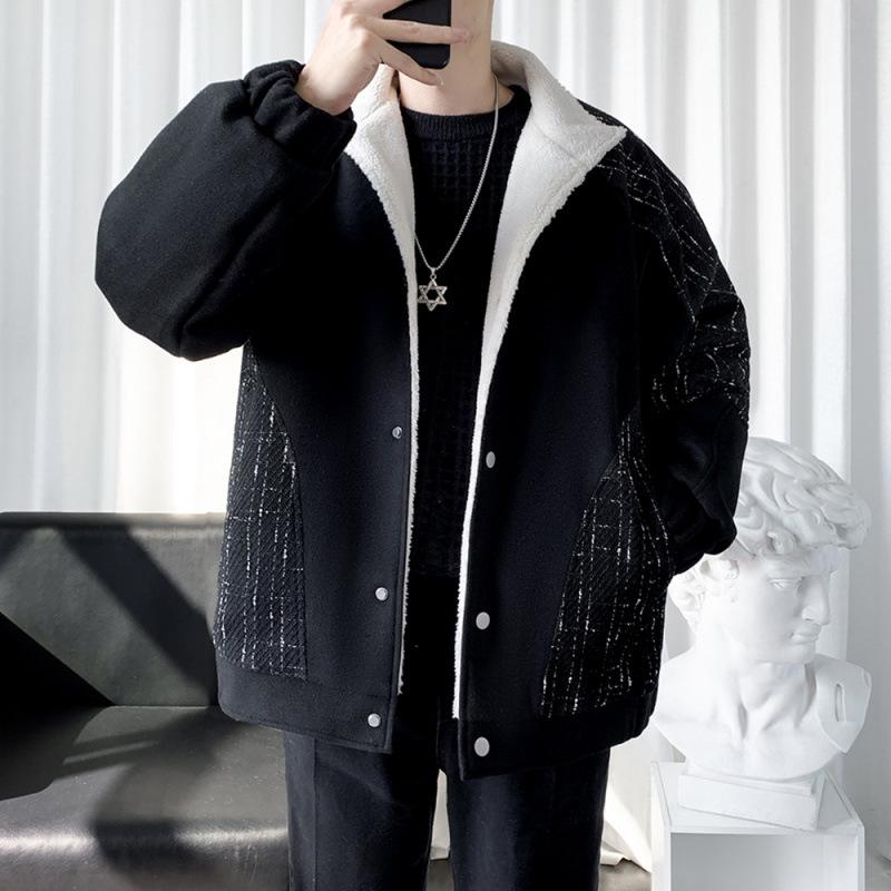 Palton îngroșat frumos pentru bărbați Îmbrăcăminte bărbătească largi Primăvară și toamnă Guler cu rever Imbracatură exterioară Palton gras