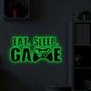 Glow In The Dark Eat Sleep Game Wall Decal, Luminous Gamer Boy Wall Stickers, Video Game Decor, Gaming Controller Decals