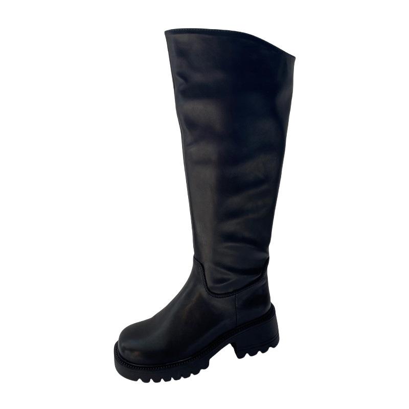 Boots Winter New Locomotive Hottie Small Boots Handsome Fried Street Tall Knight Boots Women