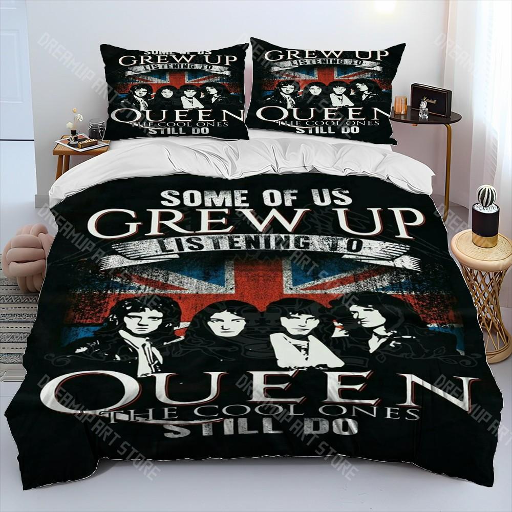 Freddie Mercury Queen-Rock-Band Comforter Bedding Set,Duvet Cover Bed Set Quilt Cover Pillowcase,King Queen Size Bedding Set