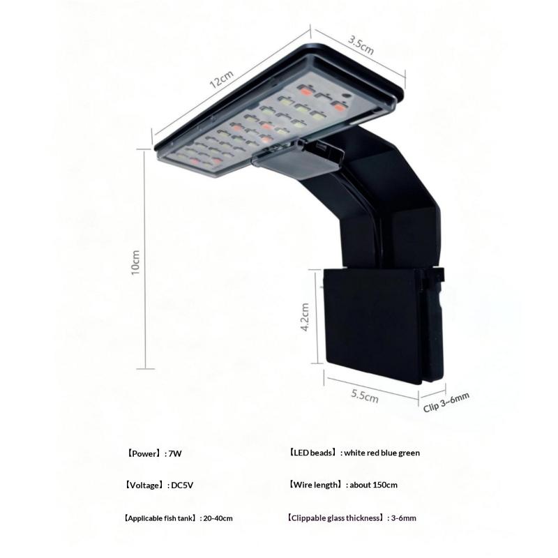 Aquarium LED Grow Light Ultra-thin IP65 Waterproof Dimmable Lamp for Water Grass Plant Planted Freshwater Aquarium