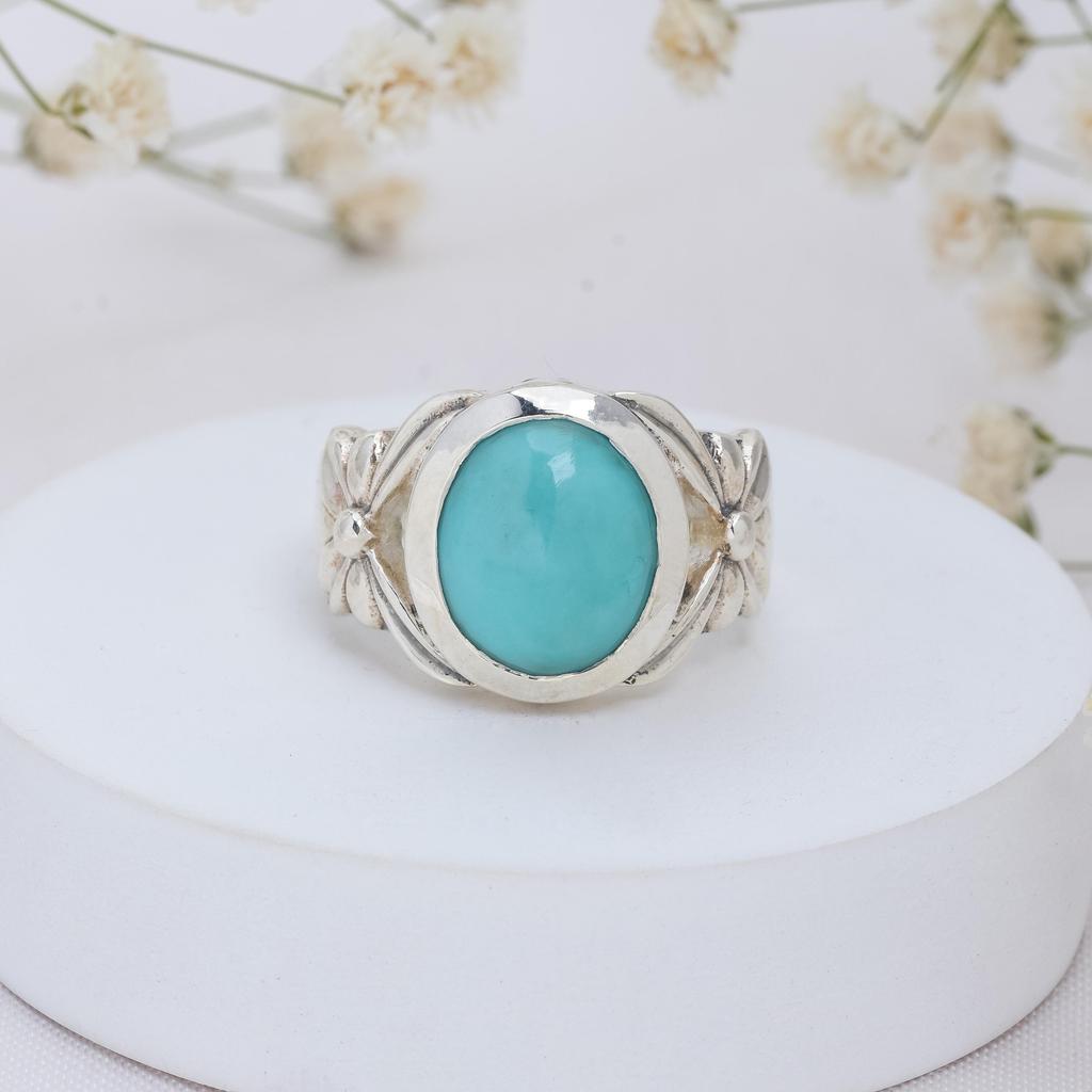 Arizona Turquoise Ring: 925 Sterling Silver Gemstone Statement Ring