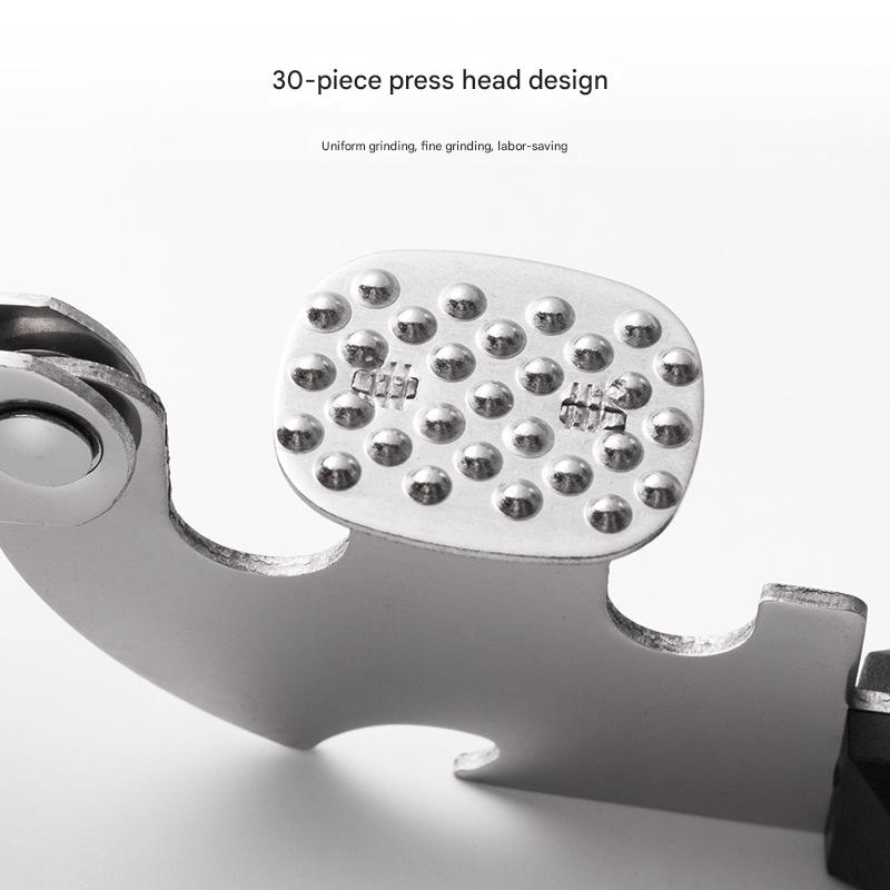 1/2PCS Stainless Steel Garlic Press Multi-Functional Garlic Press with Bottle Opener Anti-Corrosion for Creative Kitchen Tools