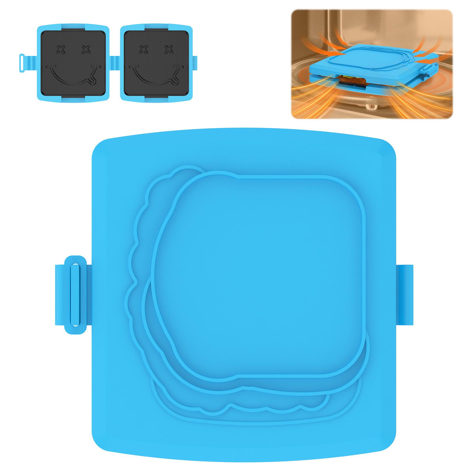 

1Pc Microwave Sandwich Maker Portable 3 Minute Microwave Toastie Grill Sandwich Making Tools Dishwasher Safe for Office and Home синій