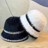 Hats for Women Autumn and Winter New Style Splicing Women's Warm Travel Windproof Fisherman Hat Showing Face Small Versatile Knitted Basin Hat