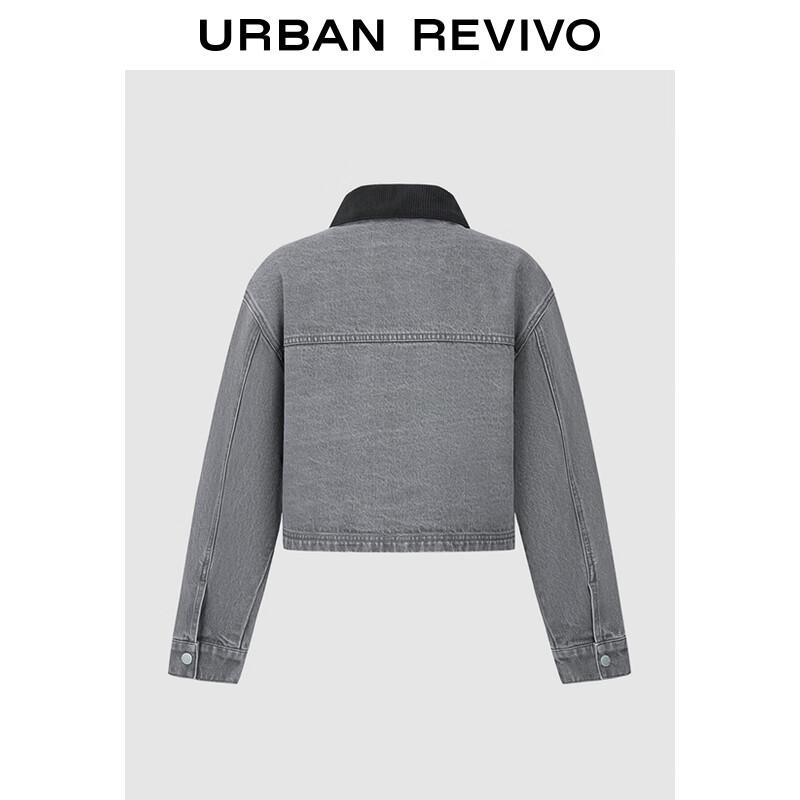 UR Women's American Retro Patch Pocket Short Denim Jacket