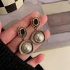 Vintage French Pearl Earrings - Silver Needle Retro Luxury Accessories