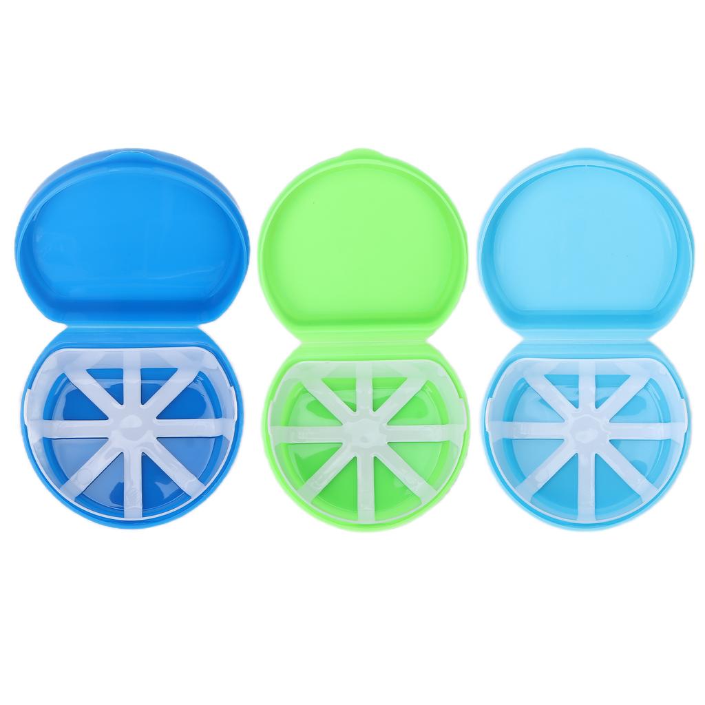 Portable Dental Retainer Box False Teeth Storage Box with Basket Net Container for Travel