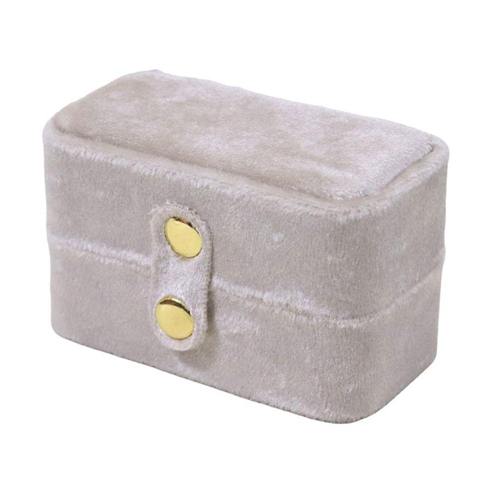 Mini Jewelry Box Plush Velvet Ring Holder Portable Jewelers Packaging Travel Storage