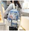 Five-piece Bag Girl Student Plaid Backpack For Junior High School Students