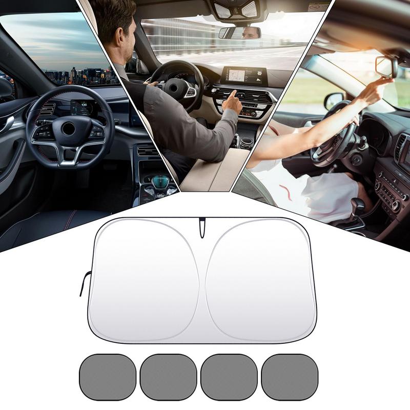 Car Sun Shade Windshield Reflective Foldable Car Shade Uv Protector For Outdoor Travel Parking Hybrid Electric Vehicle Road Trip