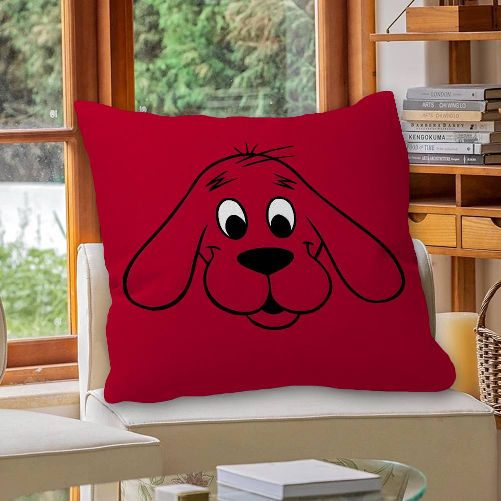 Cartoon Clifford The Big Red Dog Lucky Dragon Pillow Cover Sofa Cushion Cover Home Room Decoration Children Gift