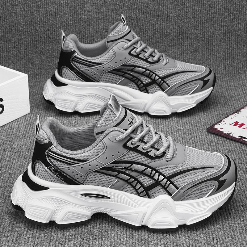 Men's shoes summer new mesh breathable casual thick-soled air cushion shock-absorbing dad sports shoes