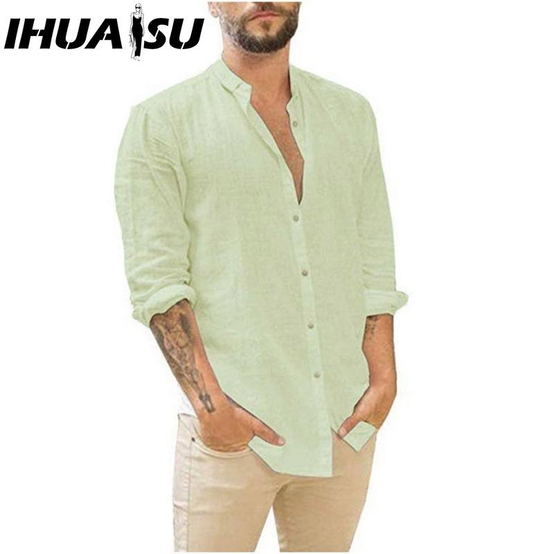 

IHUASU Футболка из хлопка с длинным рукавом, мужская модная свободная рубашка с принтом, сострадательная рубашка XXXXXL светло-зеленый