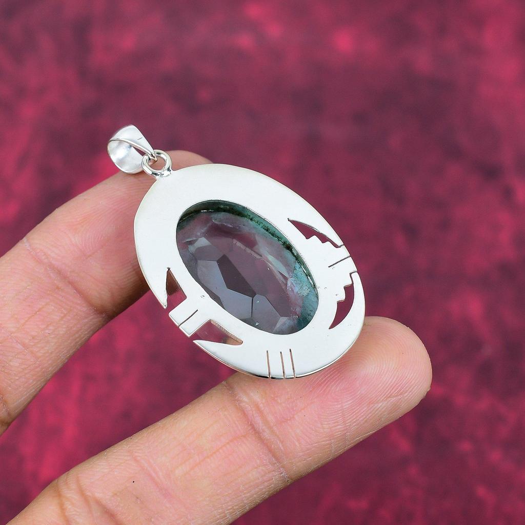 Aqua Apatite Pendant, 925 Solid Sterling Silver Pendant Handmade Gemstone Jewelry, Gifts For Wife Brand New Pendant