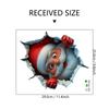 3D Christmas Wall Stickers Cartoon Santa Claus Break-Through Wall Decal Vinyl Removable Holiday Decoratir Home and Living Spaces