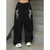 Womens High Street Hip Hop Loose Straight Leg Casual Pants