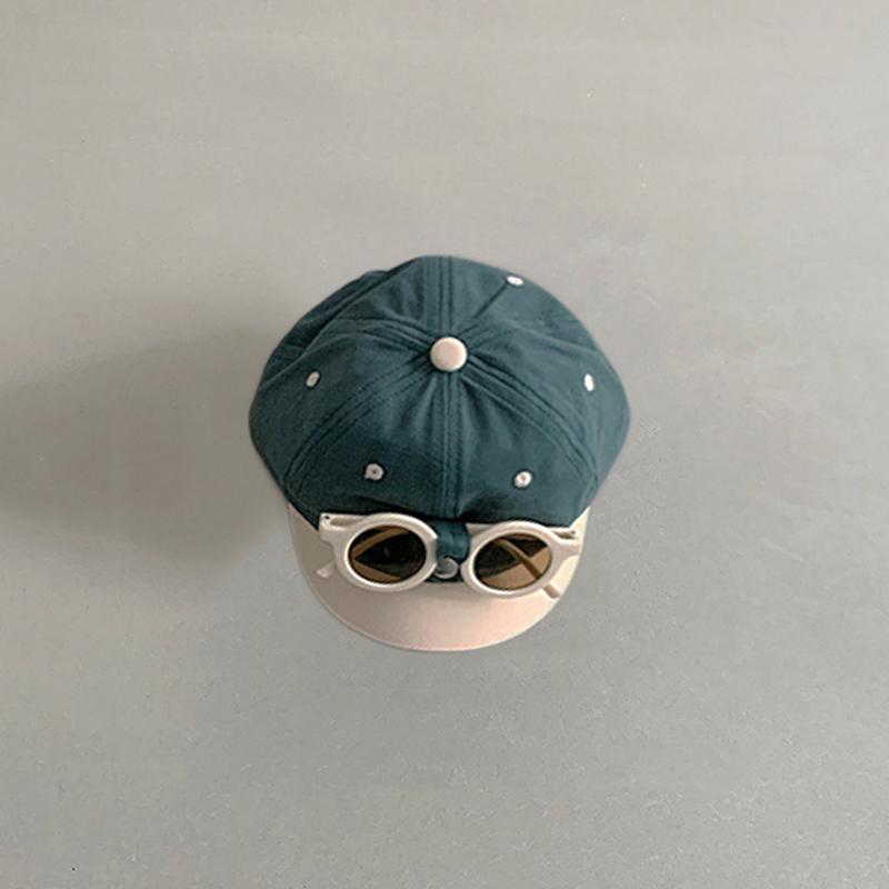 

Милая детская бейсболка, съемные солнцезащитные очки, мультяшная пэчворк, детская кепка с козырьком, летняя детская шляпа от солнца