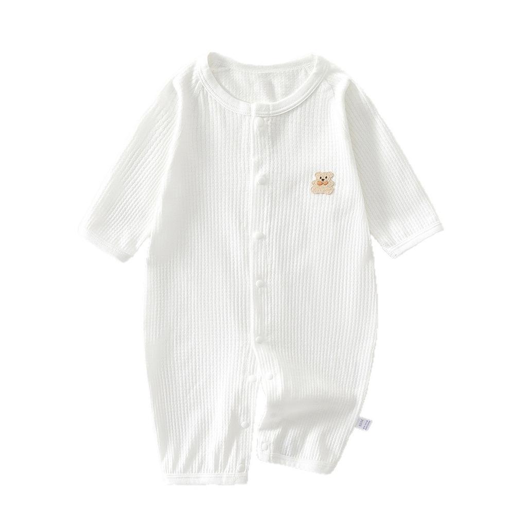 Baby Long Sleeve Romper, Lightweight Cotton Infant One Piece Pajamas, Summer Air Conditioning Outfit for Newborn Boys and Girls