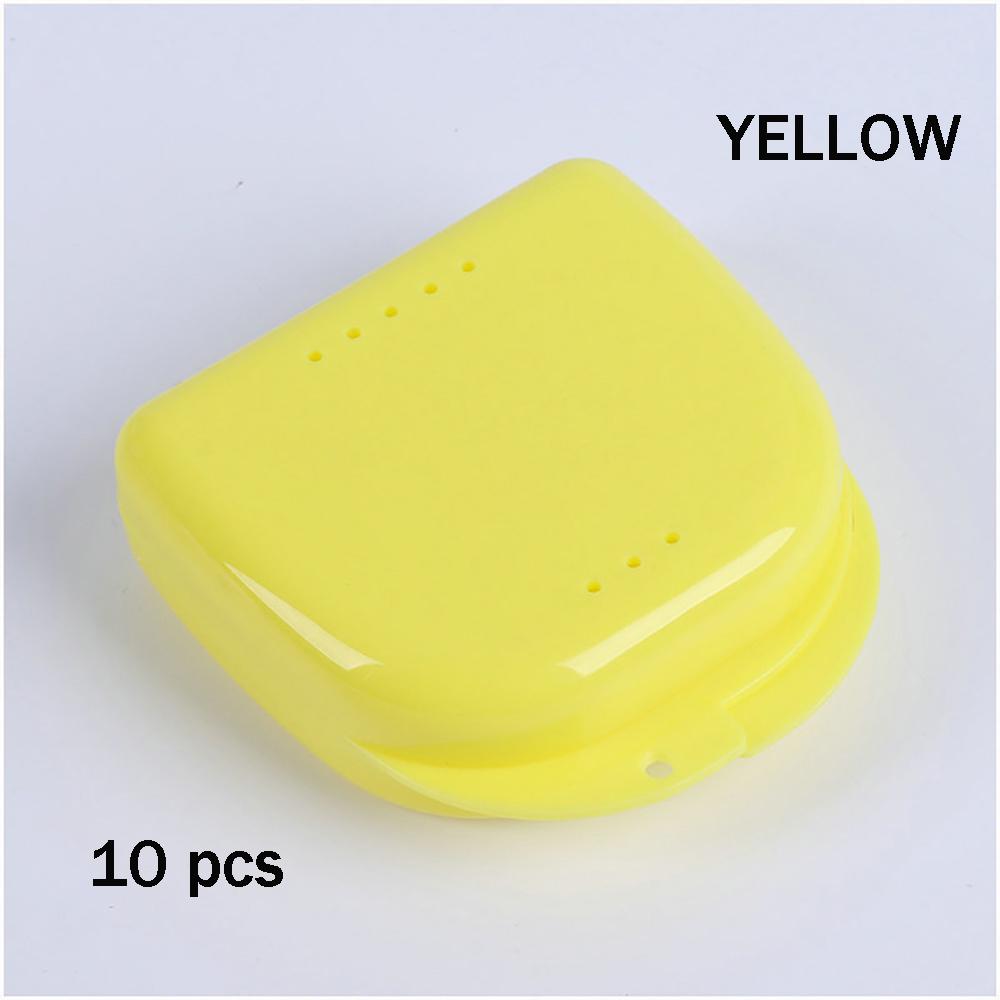 10Pcs Denture Storage Box Plastic Teeth Container Orthodontic Retainer Case Color Tray Protective False Teeth Box