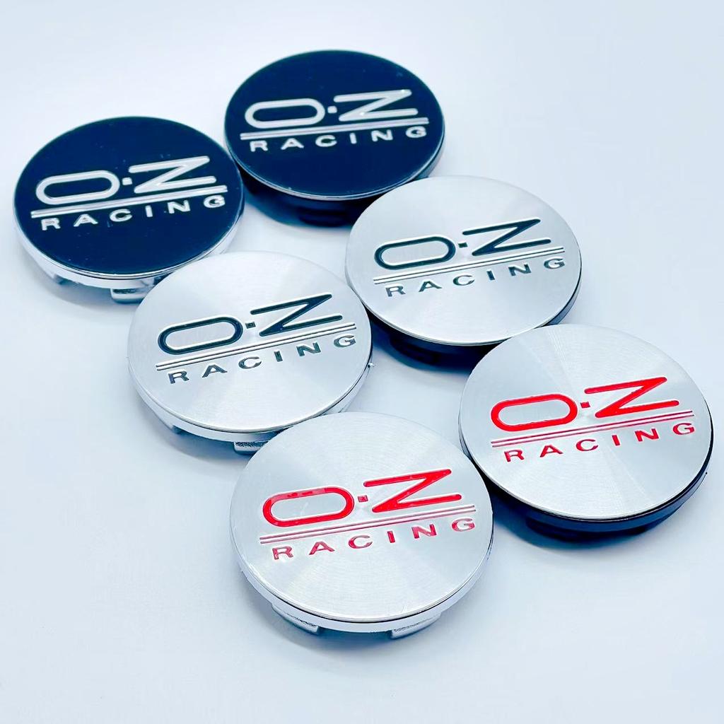 4 SZT. / Zestaw 51 mm OZ Racing O.Z Srebrny / Czarny Nakładka na środek felgi samochodowej Pokrywa Stylingowa Emblemat Odznaka Akcesoria