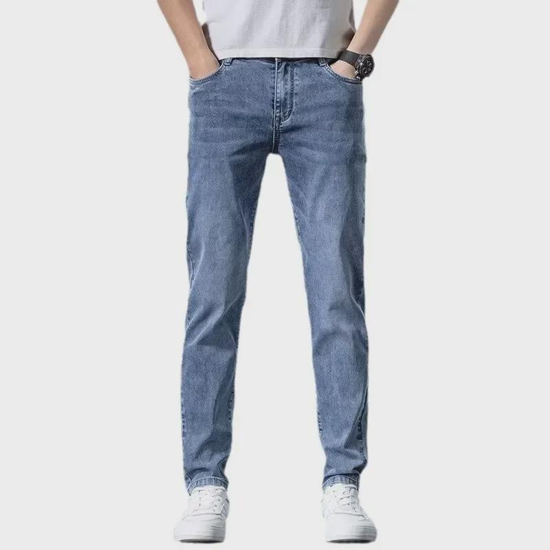 Men's Retro Hong Kong Style Slim Straight Jeans - Spring/Autumn 2024