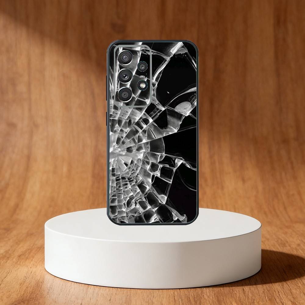 3D Vision Glass Shards Phone Case For Samsung S25,S24,S21,S22,S23,S30,Ultra,S20,Plus,Fe,Note,10,9,5G Black Cover