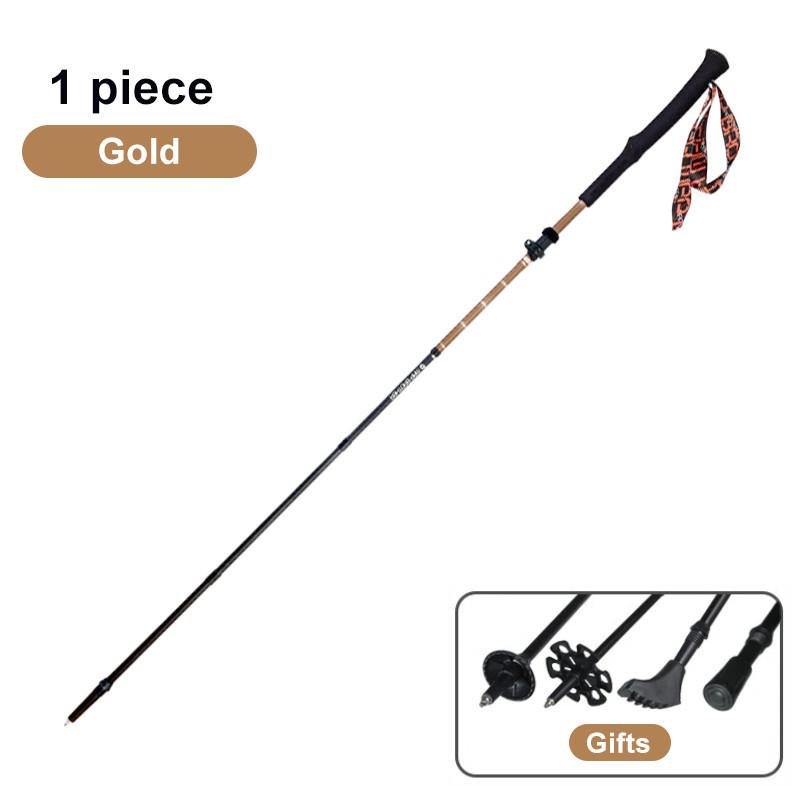Outdoor Trekking Pole 7075 Aluminum Alloy Z Shape Foldable EVA Handle Adjustable 5-Section Hiking Nordic Walking Climbing Stick