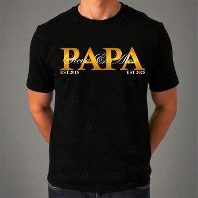 Personalisierter Papa Est 2026 Geschenk für neuen Vater Für Ihn Sie Vatertag Geburtstag T-Shirt