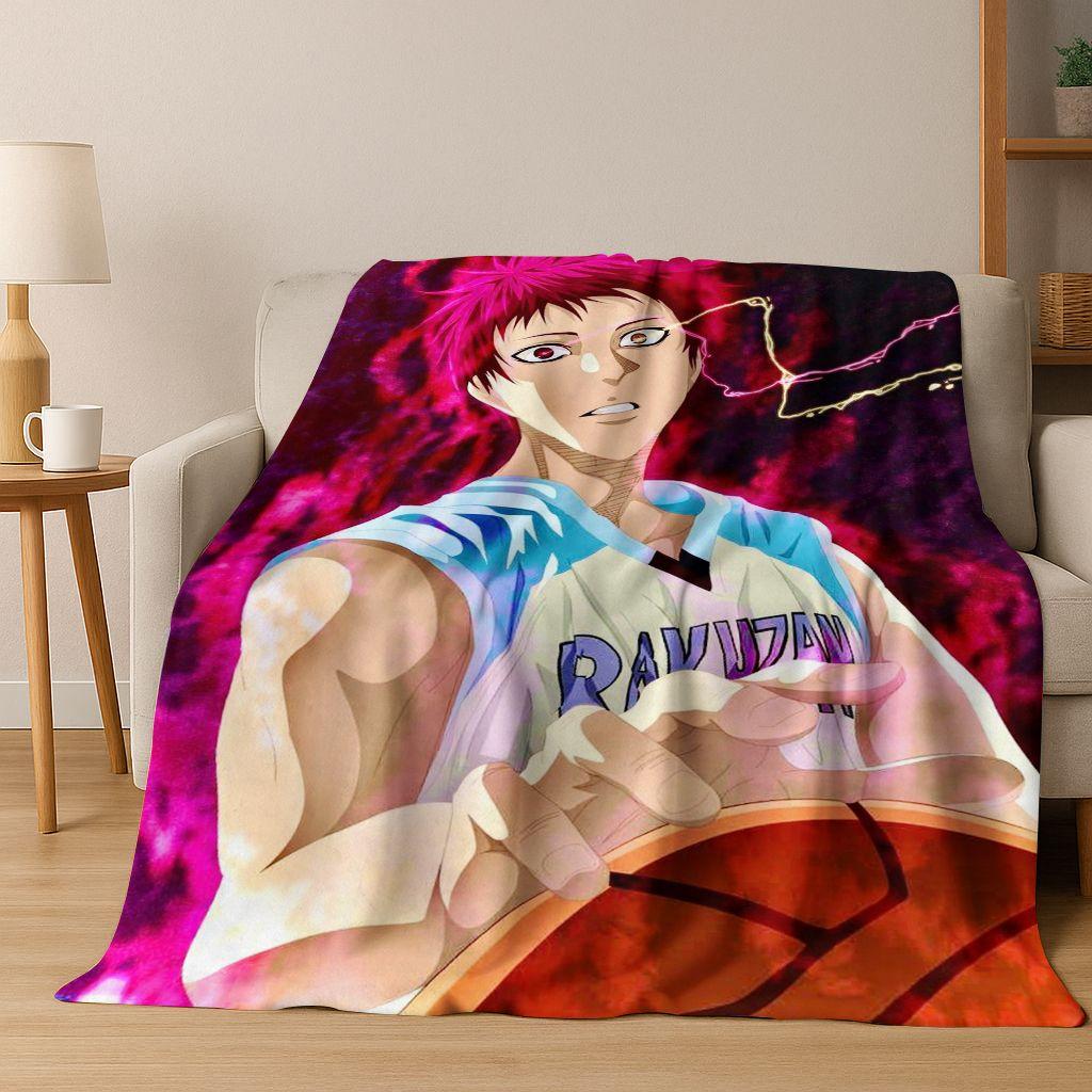 Anime Kuroko's Basketball Cartoon Art Flannel Blanket,Cozy Soft Throw Blanket for Home Bedroom Bed Sofa Picnic Cover Gift Kids