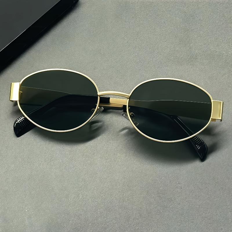 1/2PCS Retro Oval Metal Glasses Fashionable Design Perfect for Casual Wear and Holiday Gifts