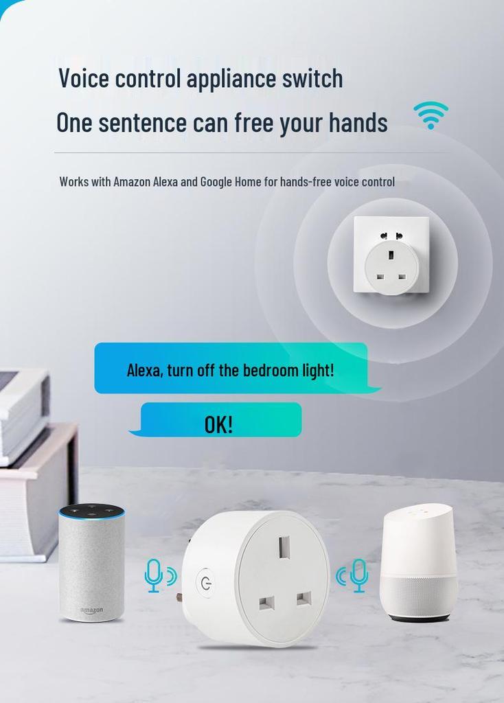 Graffiti WiFi Smart Socket with Mobile App & Alexa Voice Control - UK Standard