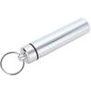 Mini Bærbar Vanntett Aluminium Sølv Pilleboks Etui Flaske Cache Medikamentholder Beholder Med Nøkkelring Nøkkelholder