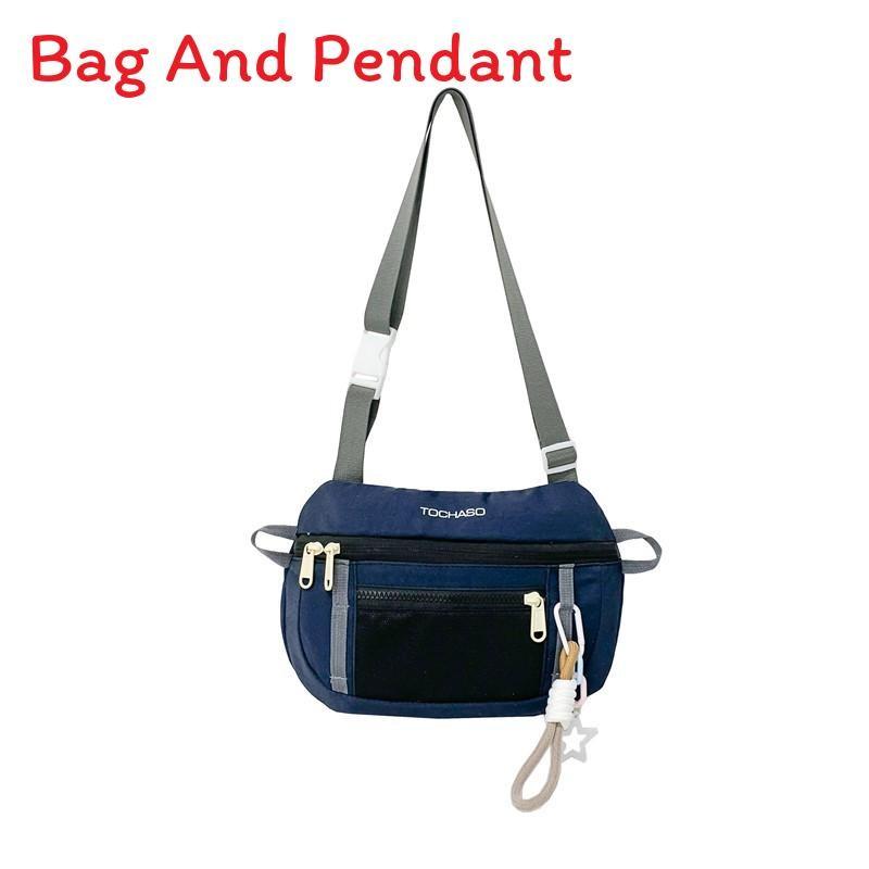 Blocking Fashionable Color Design Letter Printed Kid Shoulder Bag With Pendant