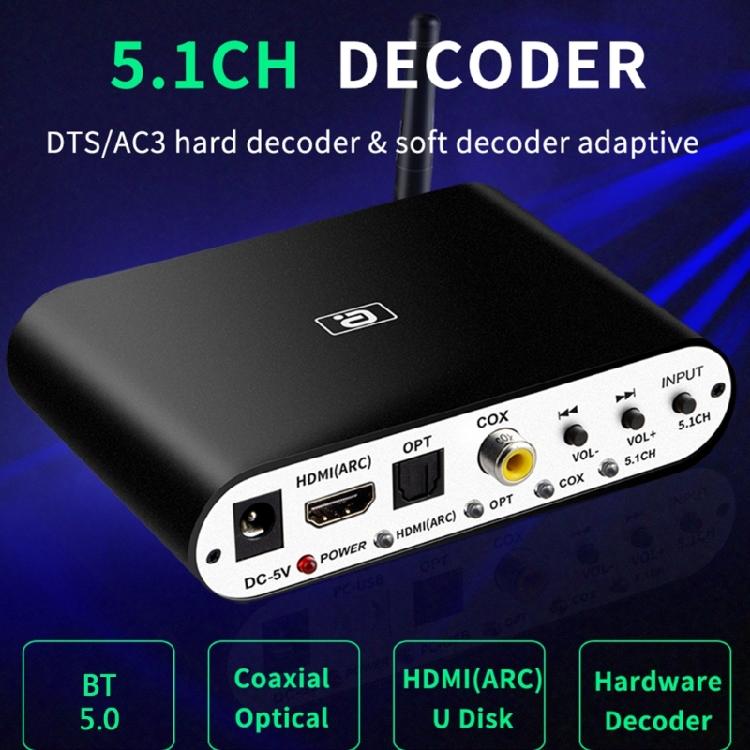 5.1 Audio Decoder with Bluetooth-compatible U-Disk DTS AC3 For Amplifier/Speaker