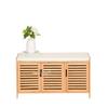 Shoe Cabinet With Seat Bamboo Shoe Shelf 50X90X35