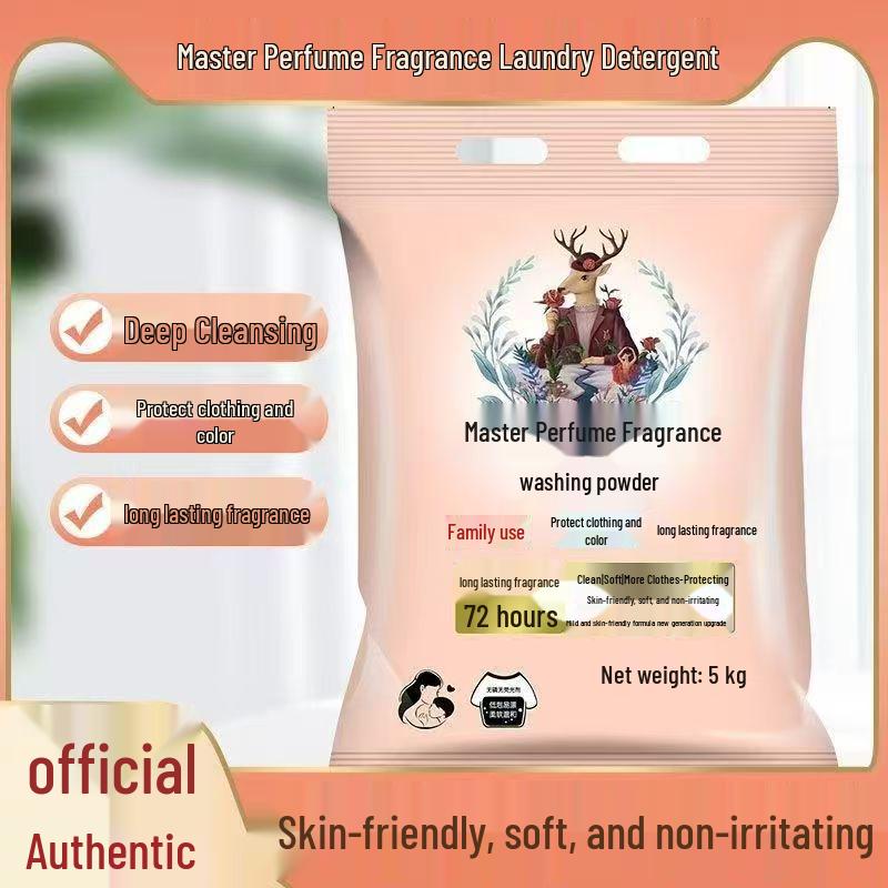 Perfumed Fragrance Laundry Detergent, Large 10 Jin Bag, Phosphorus-Free, Powerful Stain Removal, Long-Lasting Scent.