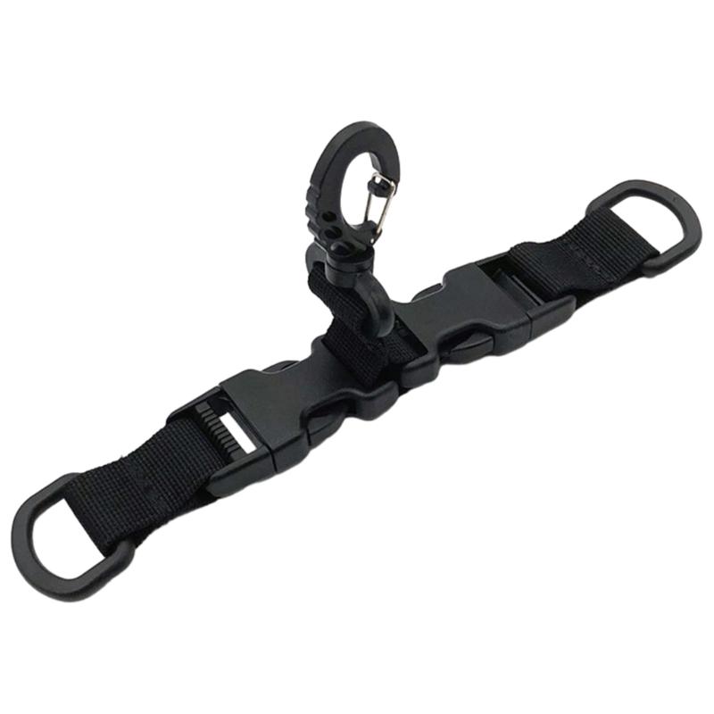 Tactic Nylon Webbing Backpack Hook Multifunctional Carabiner D-Shaped Keychain Double-Split Quick Release Hanging Buckle
