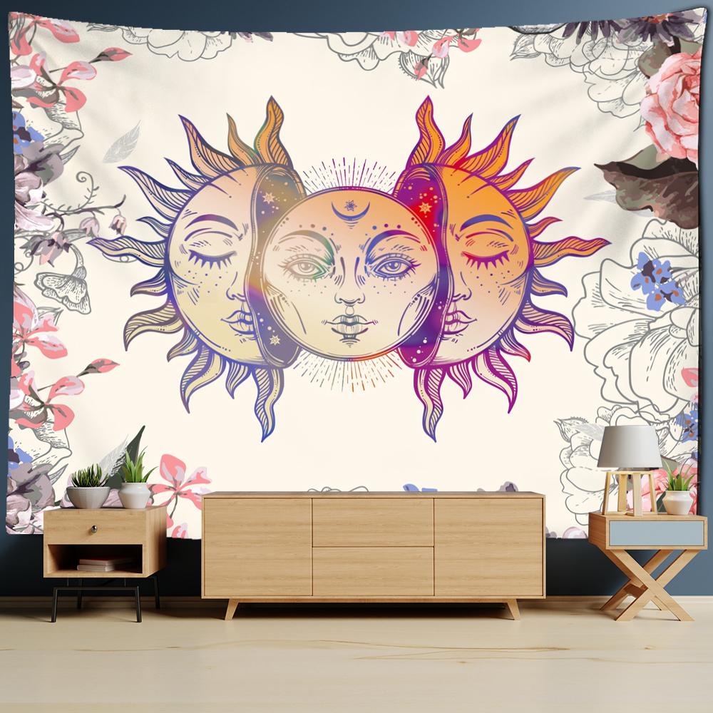 Psychedelic Skull Tapestry Grim Reaper Hippie Witchcraft Wall Hanging Abstract Wall Background Dormitory Decor