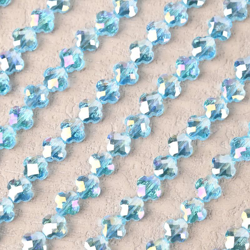 Electroplated Four-Leaf Clover Sherpa Beaded Jewelry Accessories for DIY Necklaces