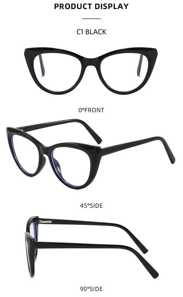 European Fashion Cat Eye Anti-Blue Light Propionate Glasses for Versatile Slimming Effect