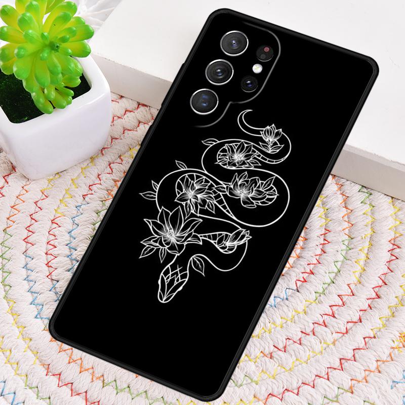 Fashion Snake Flower Phone Case for Samsung Galaxy Note 10 Pro S26 Ultra S23 S24 FE S25 S21 S22 PLUS Shockproof Cove