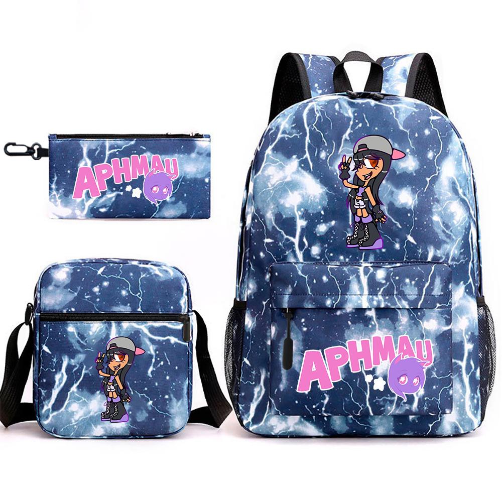 Spielwaren Aphmau Schultasche Cartoon Rucksack Federmäppchen Umhängetasche Dreiteiliges Set